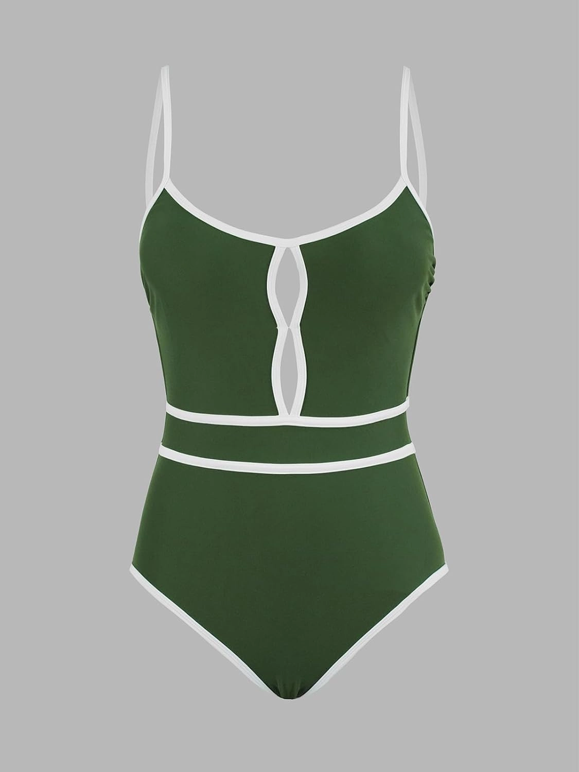 CUPSHE Women's One Piece Swimsuit Scoop Neck Bathing Suit Keyhole Cutout Color Block Adjustable Straps Swimwear