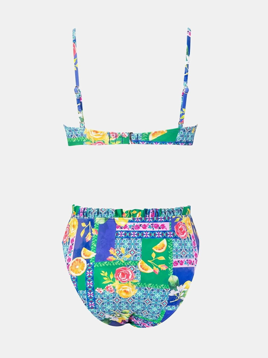 CUPSHE Women Swimsuit Bikini Set High Waisted Push Up Cheeky Drawstring Two Piece Bathing Suit