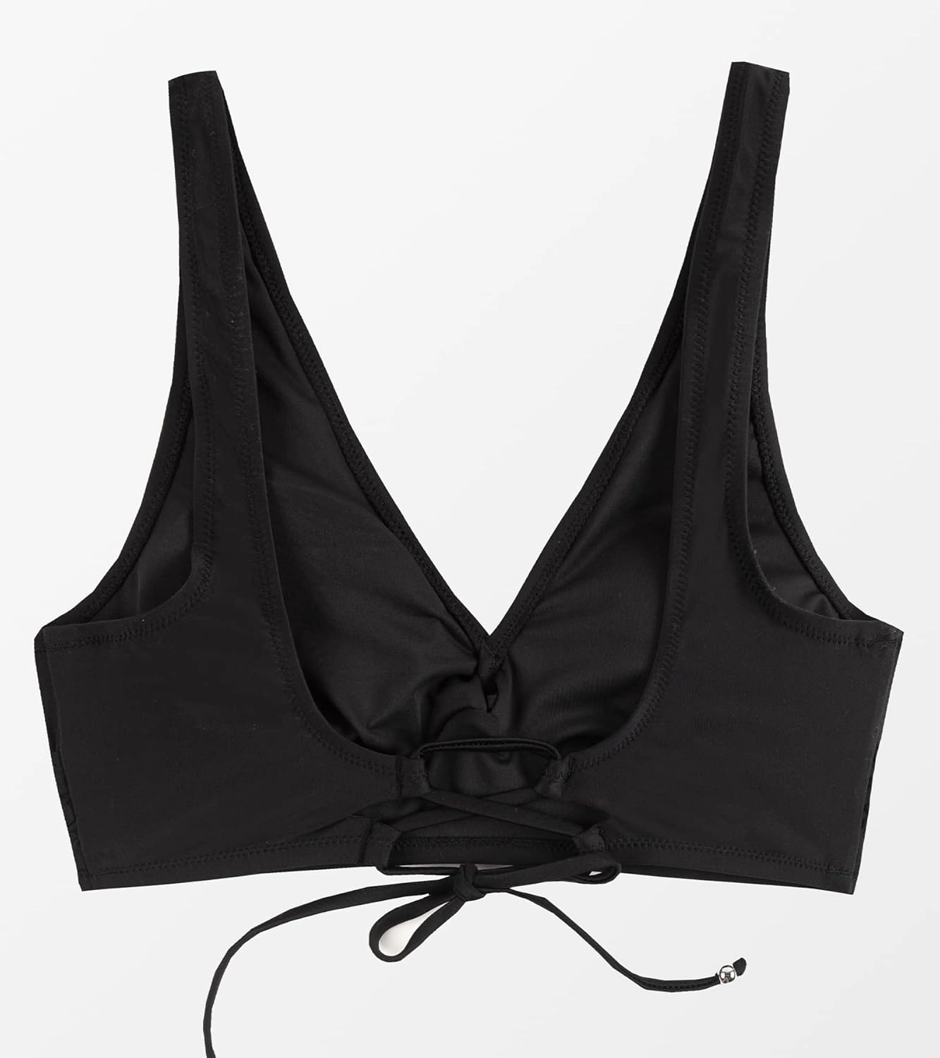 CUPSHE Women Swimsuit Bikini Top Wrap Self Tie Bathing Suit with Fixed Wide Straps