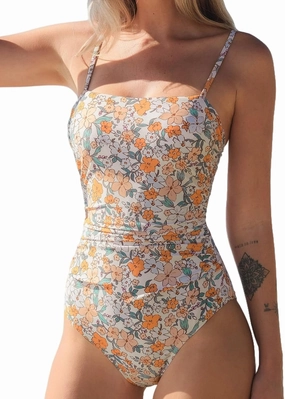 CUPSHE Women Swimsuit One Piece Bathing Suit Square Neck Cutout Back Tummy Control with Adjustable Spaghetti Straps