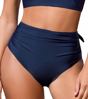CUPSHE Womens Swimsuit Bikini Bottom High Waisted Bathing Suit Ruched Full Coverage