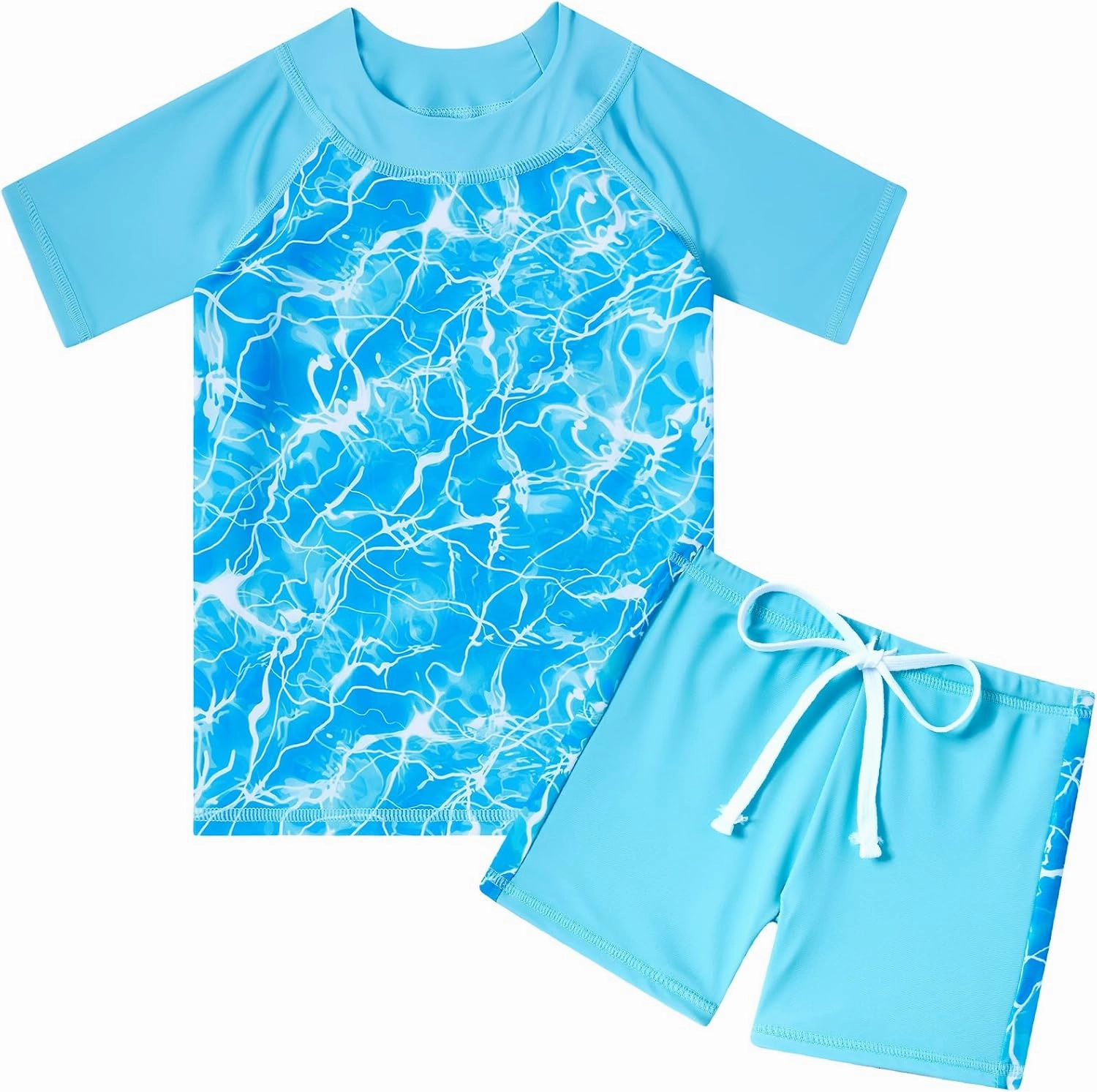 Cutemile 4-10 Years Girls 2 Piece Swimsuit UPF 50  Rash Guard Siwmwear with Short