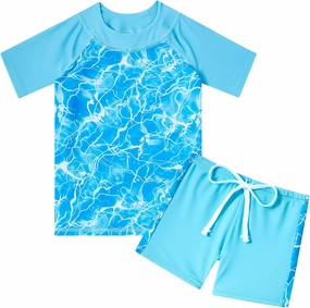 Cutemile 4-10 Years Girls 2 Piece Swimsuit UPF 50  Rash Guard Siwmwear with Short
