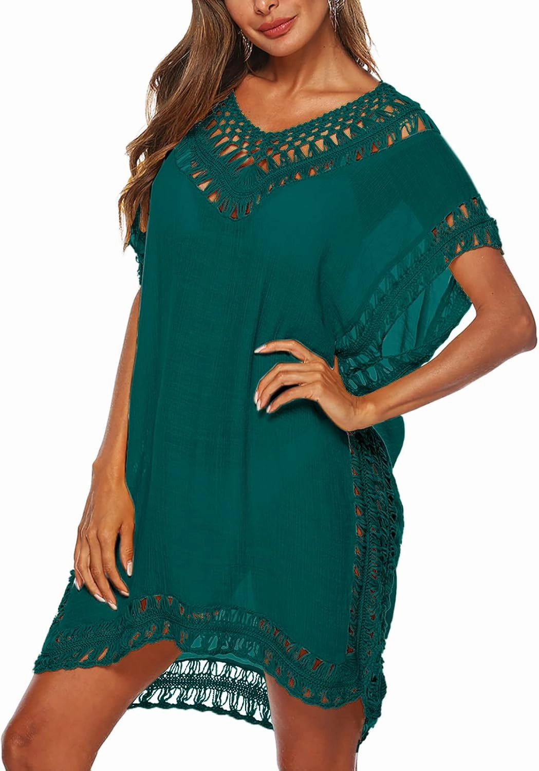 Cysincos Womens Swimsuit Cover Up Hollow Out Swimwear Beach Bathing Suit Bikini Coverups