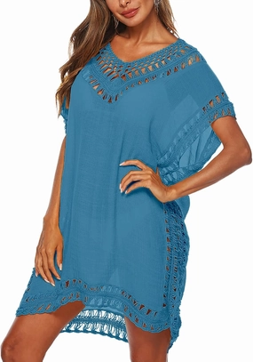 Cysincos Womens Swimsuit Cover Up Hollow Out Swimwear Beach Bathing Suit Bikini Coverups