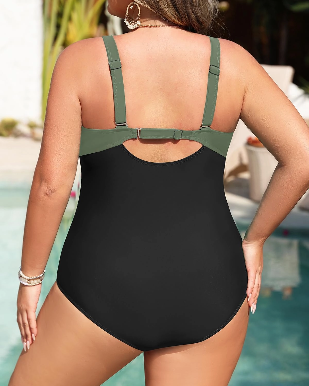 Daci Plus Size One Piece Swimsuit - Women's Tummy Control Bathing Suit Retro Full Coverage Swimwear 2025