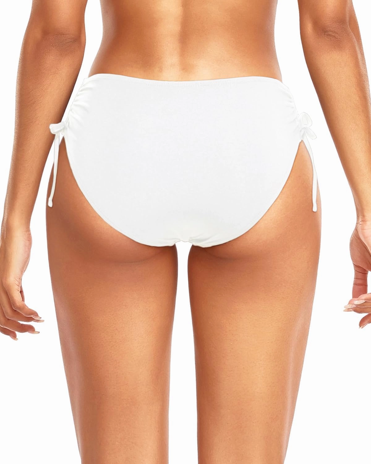 Daci Women Mid Waist Bikini Bottoms - Full Coverage Swim Bathing Suit Bottom Side Tied Swimsuit Bottoms
