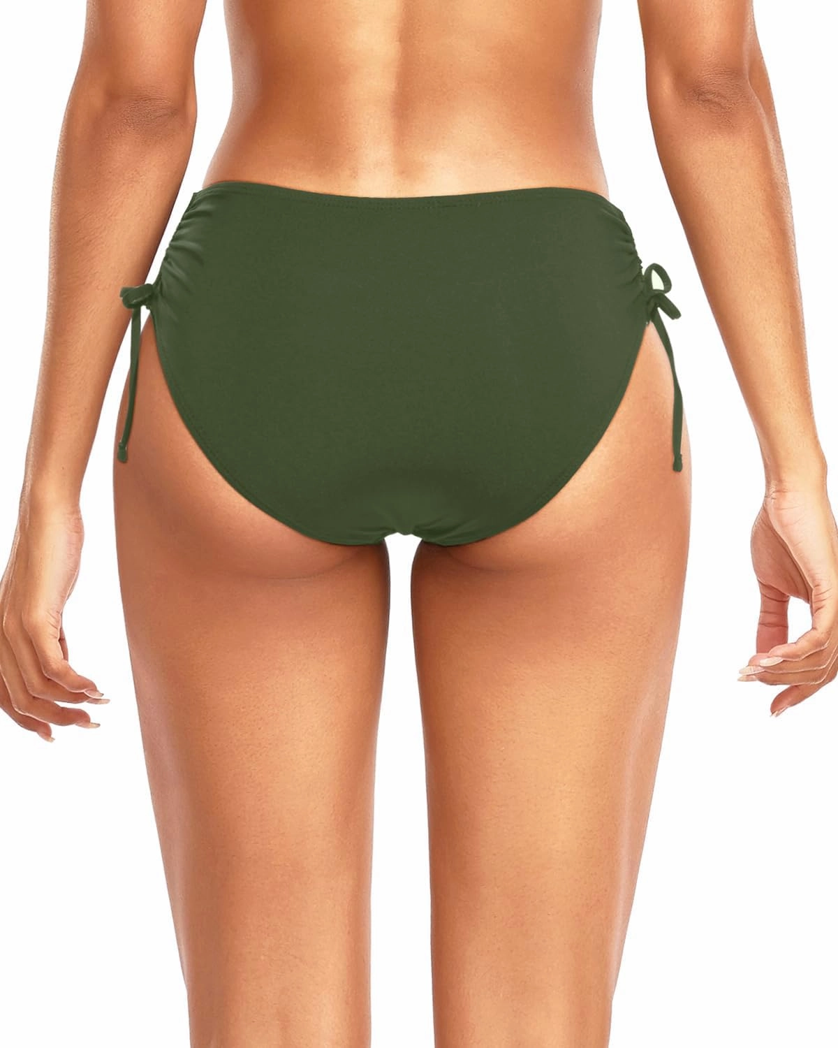 Daci Women Mid Waist Bikini Bottoms - Full Coverage Swim Bathing Suit Bottom Side Tied Swimsuit Bottoms