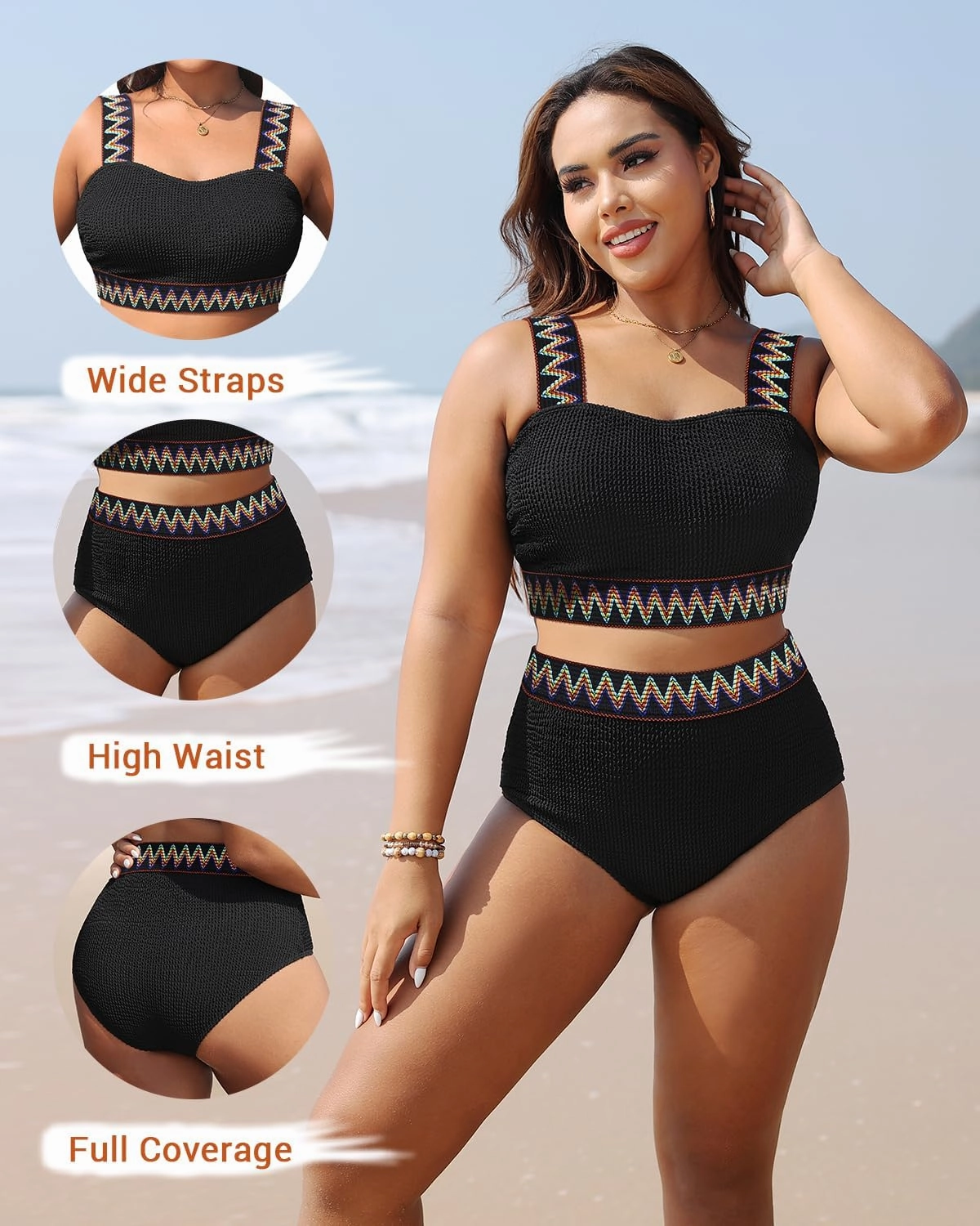 Daci Women Plus Size 2 Piece Swimsuits - High Waisted Bikini Sets Tummy Control Bathing Suit 2025 Swimwear