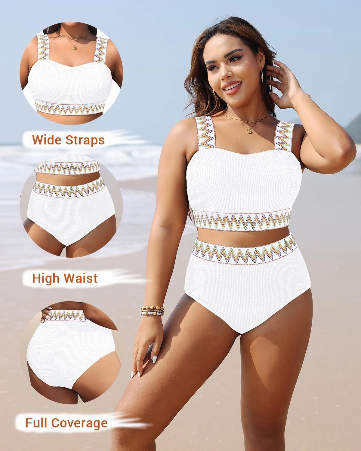 Daci Women Plus Size 2 Piece Swimsuits - High Waisted Bikini Sets Tummy Control Bathing Suit 2025 Swimwear