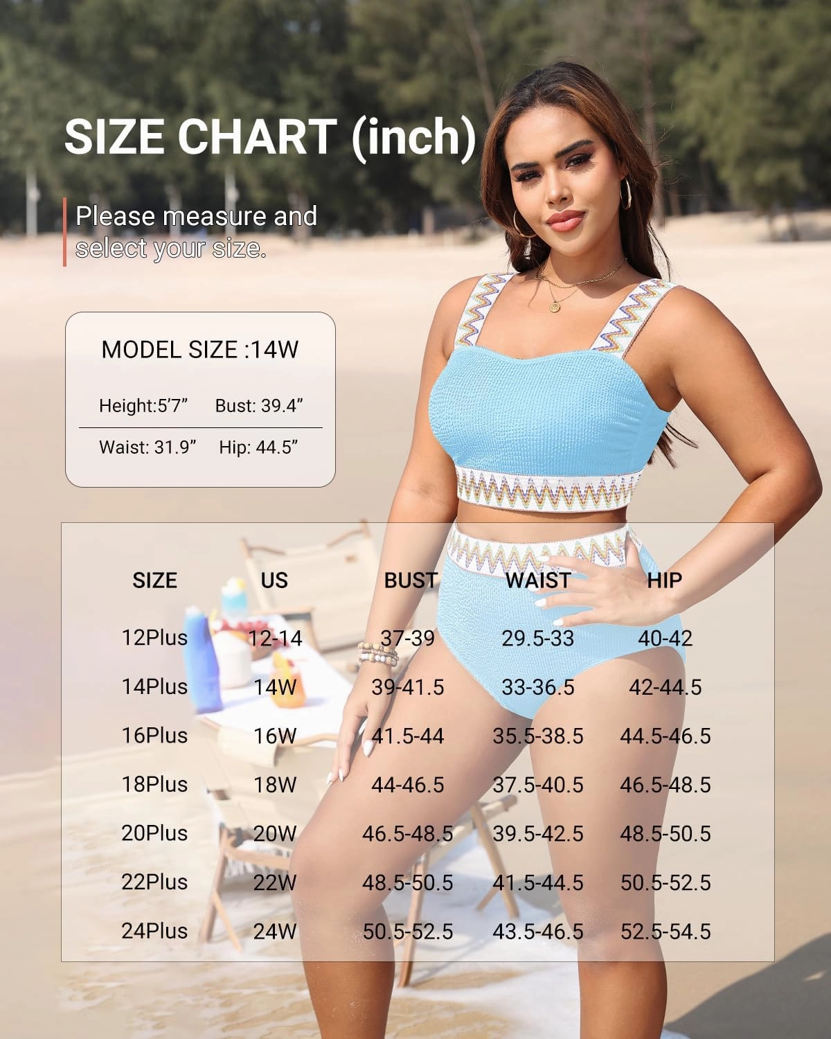 Daci Women Plus Size 2 Piece Swimsuits - High Waisted Bikini Sets Tummy Control Bathing Suit 2025 Swimwear