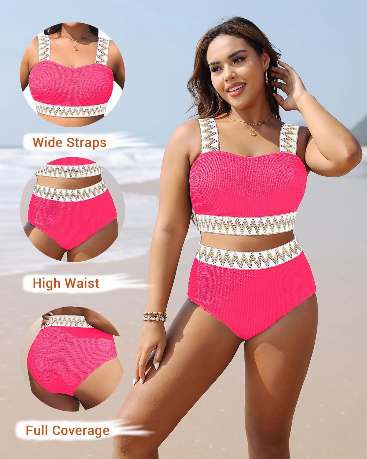 Daci Women Plus Size 2 Piece Swimsuits - High Waisted Bikini Sets Tummy Control Bathing Suit 2025 Swimwear