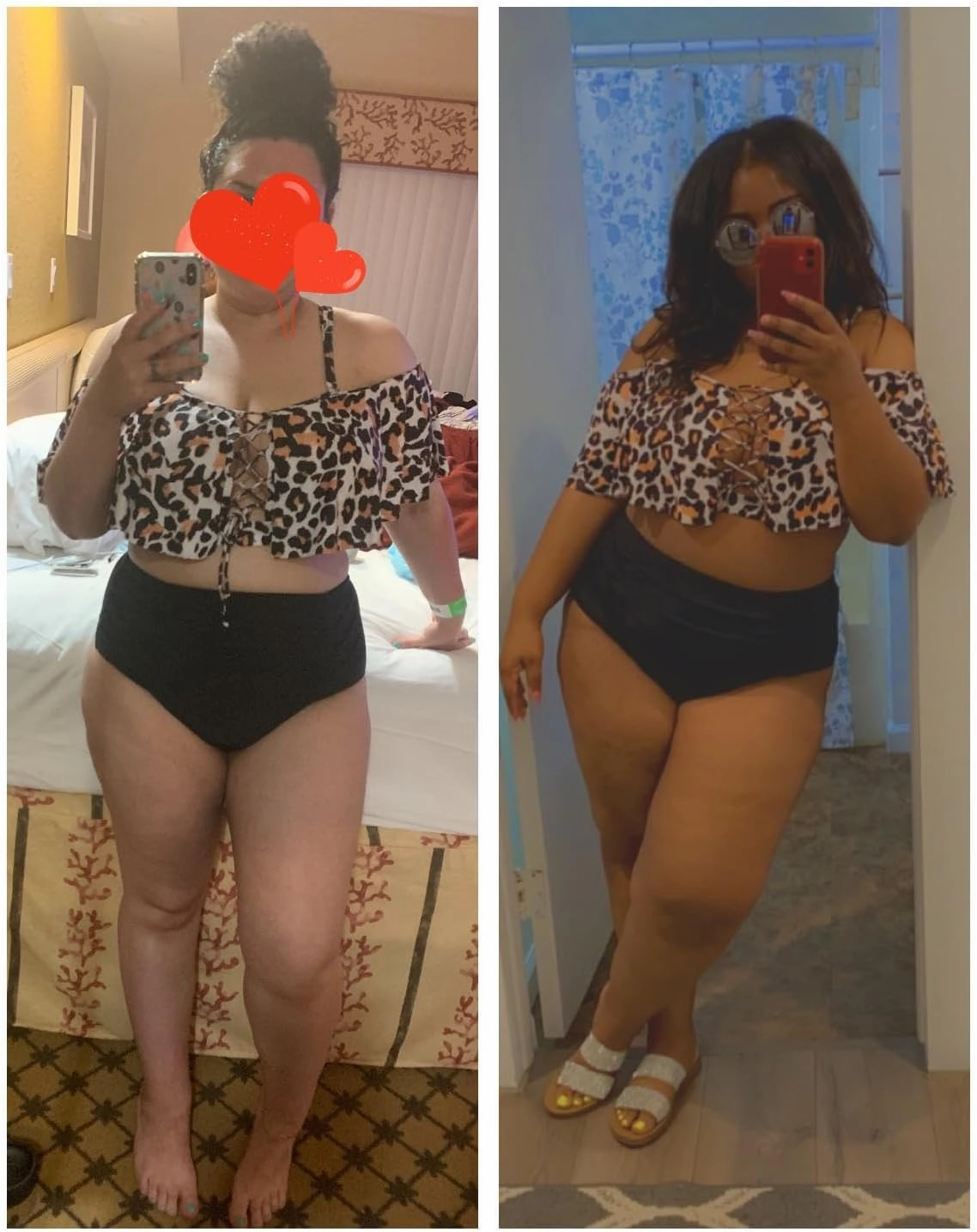 Daci Women Plus Size Bikini Sets High Waisted Ruffle Tummy Control Two Piece Swimsuit Off Shoulder Lace up Bathing Suit