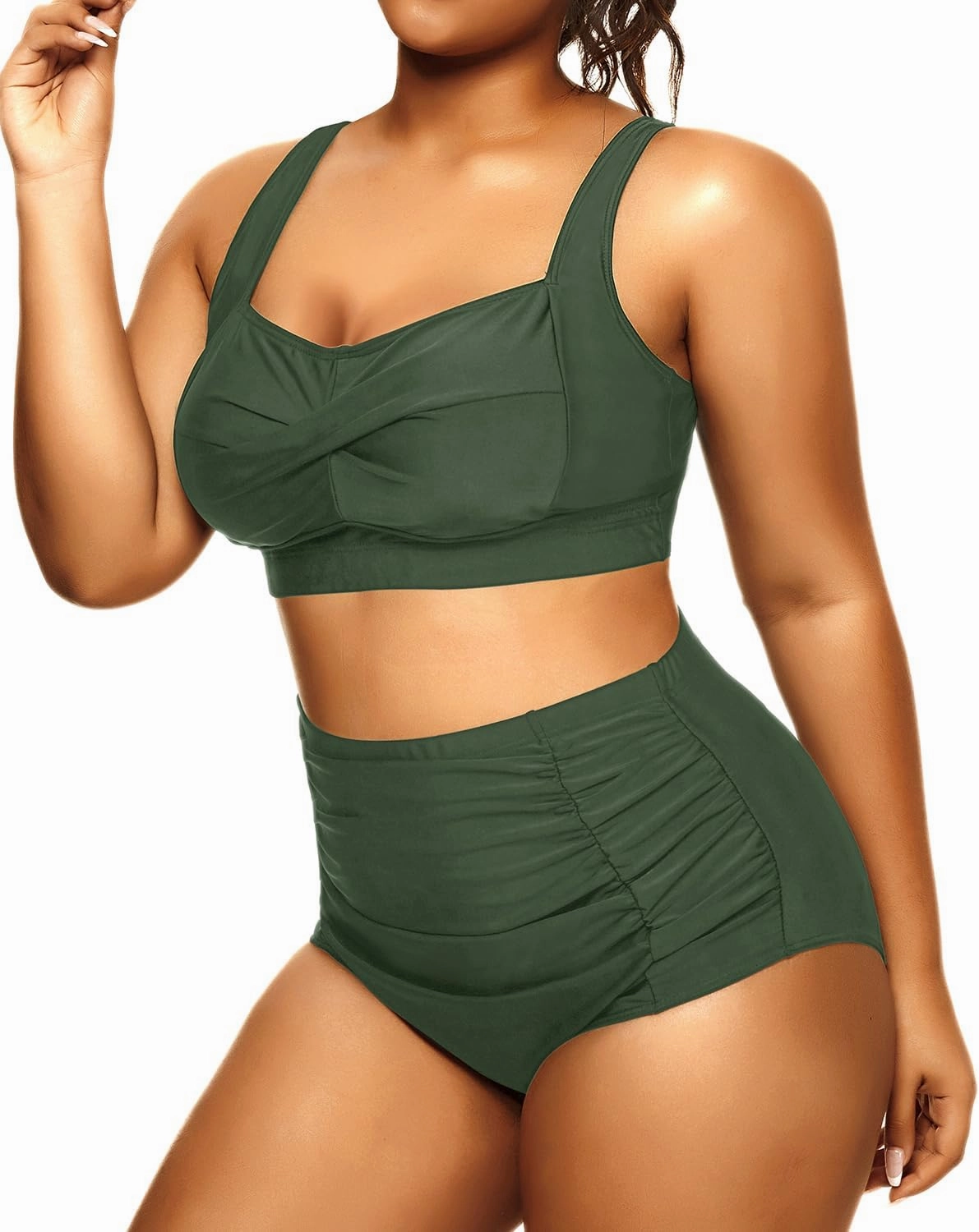 Daci Women's Plus Size Bikini Sets - High Waisted Two-Piece Swimsuits with Tummy Control