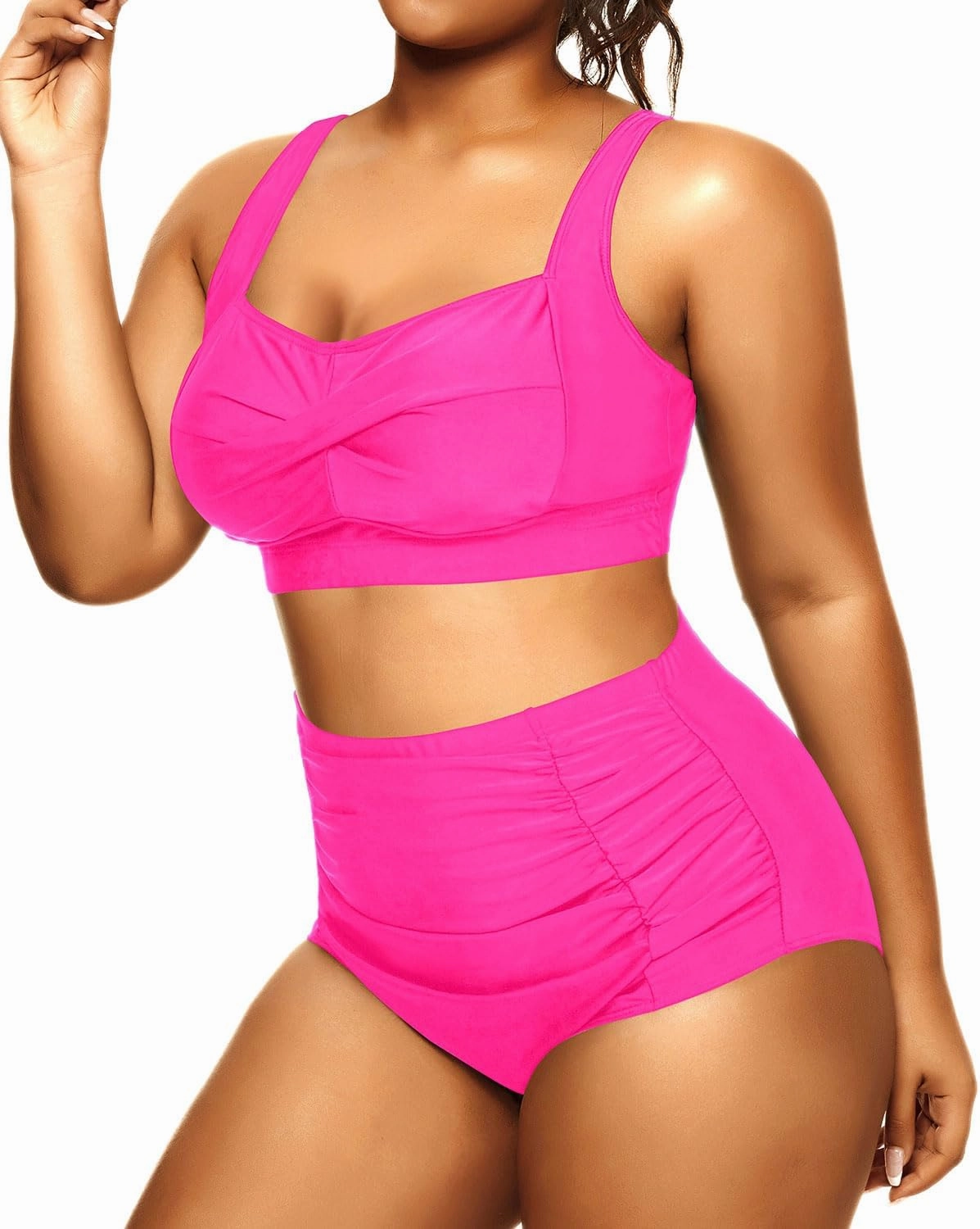 Daci Women's Plus Size Bikini Sets - High Waisted Two-Piece Swimsuits with Tummy Control