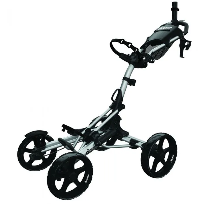 Daily Deal Clicgear 8.0  4-Wheel Push Trolley - Silver Moving Fast, Golf accessories for beginners