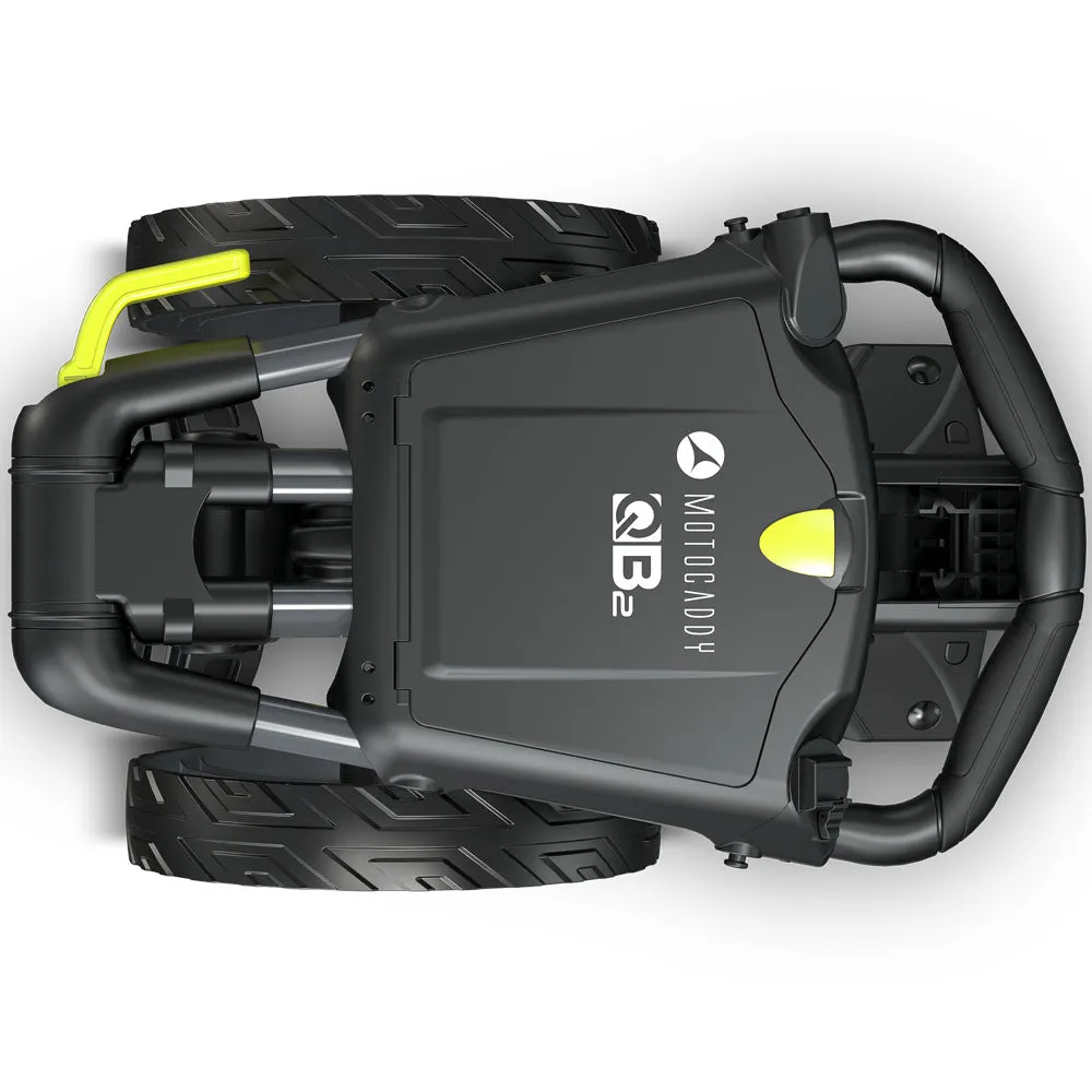 Motocaddy QB2 3-Wheel Push Trolley - Lime, Senior golf clubs