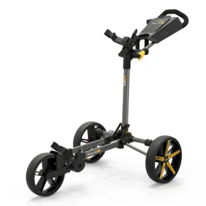 Daily Deal PowaKaddy DLX-Lite FF 3-Wheel Push Trolley - Gunmetal/Yellow Trim Hot Deal, Yellow golf balls, Steel shaft golf irons, Left-handed golf clubs