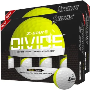Daily Deal Srixon Z-Star Divide Golf Balls - White/Yellow - Double Dozen Just Dropped, Novelty golf head covers