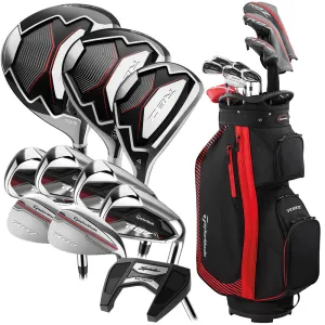 Daily Deal TaylorMade RBZ 2 11-Piece Cart Bag Package Set - Graphite Unbeatable Combo, Golf belt with ball marker, Spikeless golf shoes, Golf cart bag with 14 dividers
