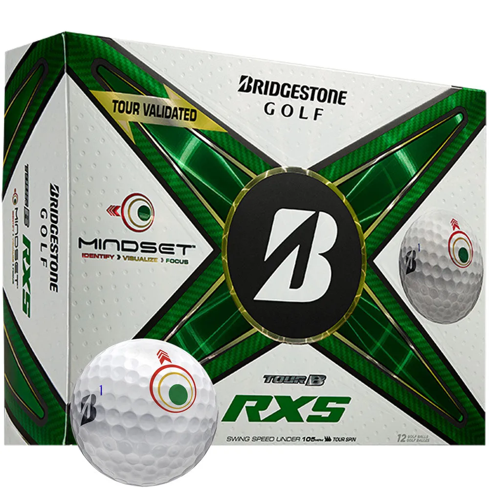 Deal of the Day Bridgestone TOUR B RXS Golf Balls - MindSet - 12 Pack The Choice is Clear, Sustainable golf clothing, SPF 50 golf shirts, Golf stretching straps