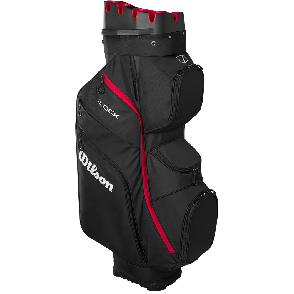 Wilson I-Lock Cart Bag - Black/Red, Golf stand bag, Custom golf head covers, Leather golf gloves