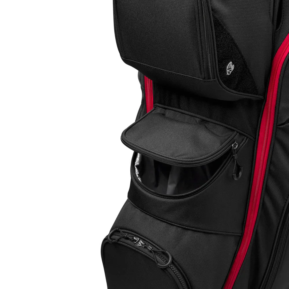 Wilson I-Lock Cart Bag - Black/Red, Nike Air Zoom golf shoes, Custom golf head covers, Titleist Pro V1 golf balls