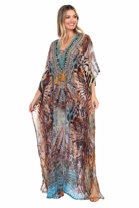 Deja Long Lace Up Kaftan
