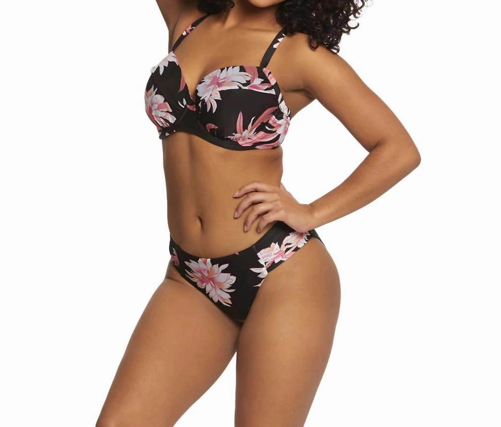 Desert Flower Dd Bustier Bikini Top In Black