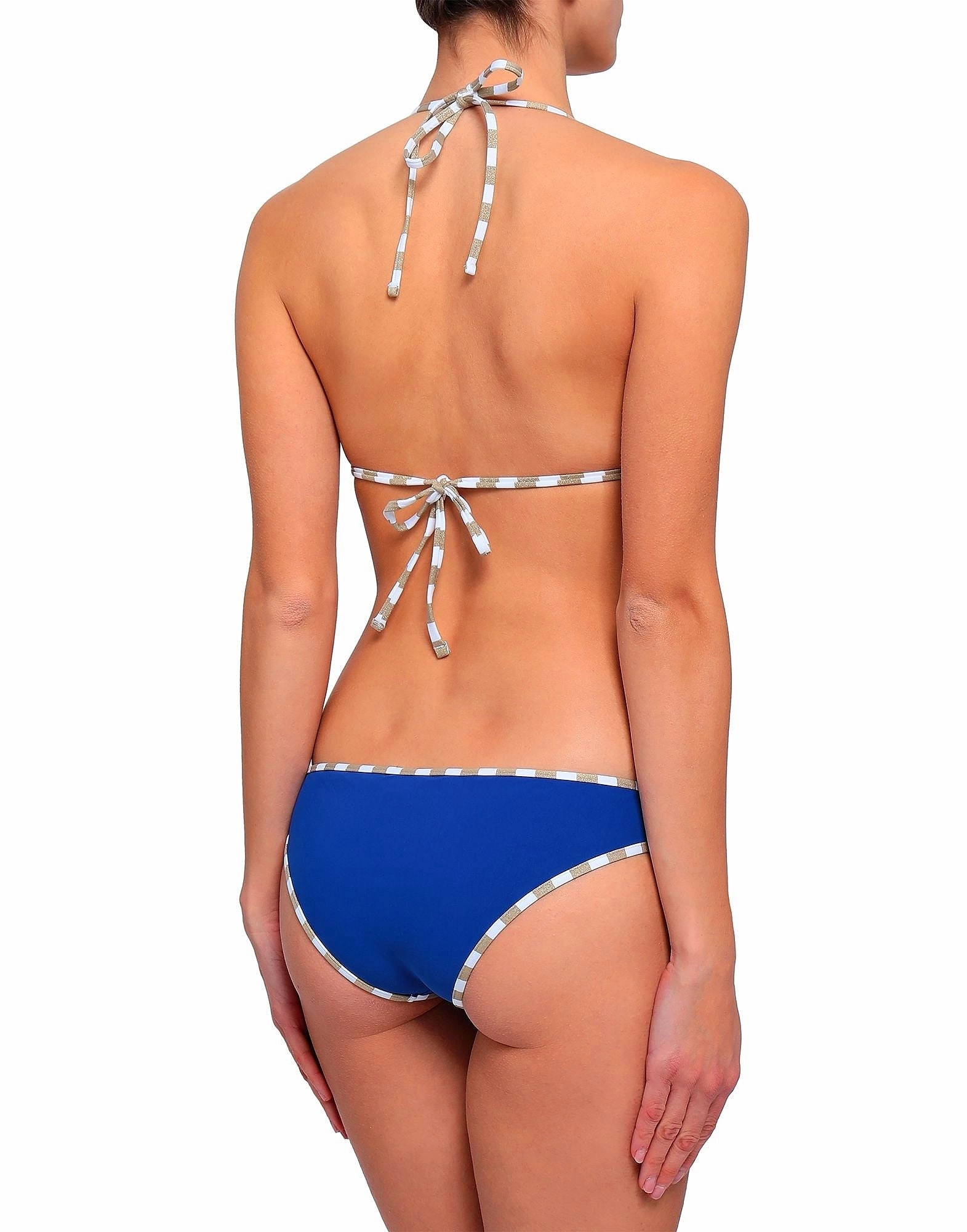 Diane Von Furstenberg DVF Classic Klien Blue Gold White Triangle Bikini