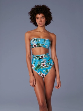 Diane Von Furstenberg DVF WEST Straight Floral Bandeau Bikini Top