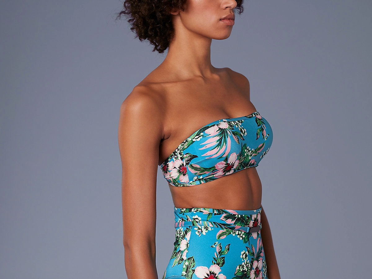 Diane Von Furstenberg DVF WEST Straight Floral Bandeau Bikini Top