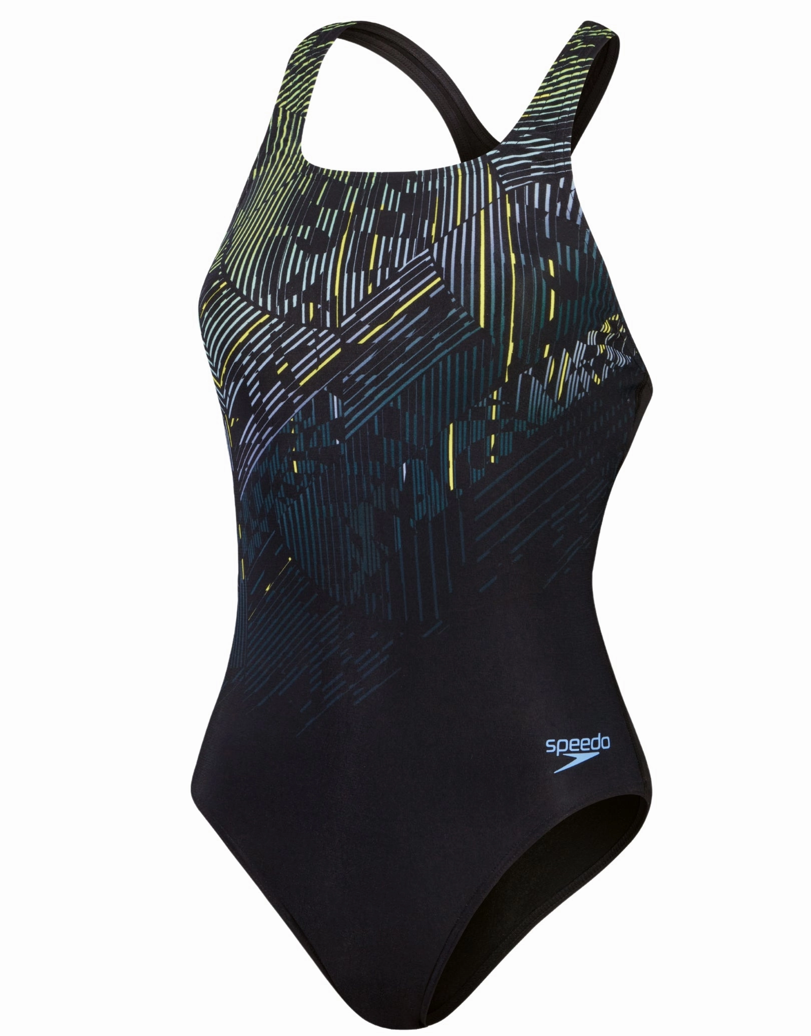 Digital Printed Medalist Swimsuit - Black/Green