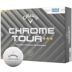 Discover the Difference Callaway Chrome Tour TD Triple Track Golf Balls - White - 12 Pack A Smarter Choice, Golf gift for men