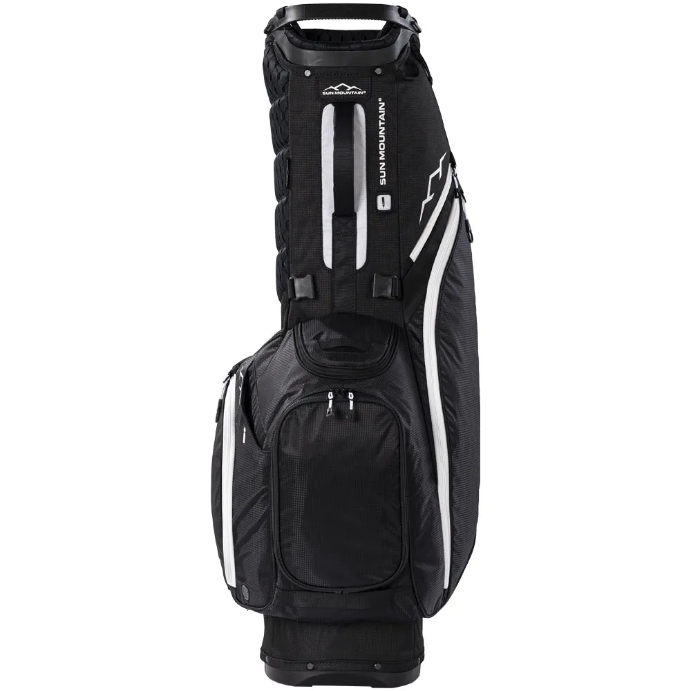 Sun Mountain Eclipse 2.5 Stand Bag - Black/White, Golf cart bag with 14 dividers, Golf stretching straps