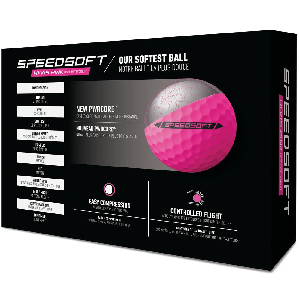 TaylorMade Speedsoft Golf Balls - Hi-Vis Pink - 12 Pack, Affordable golf clubs