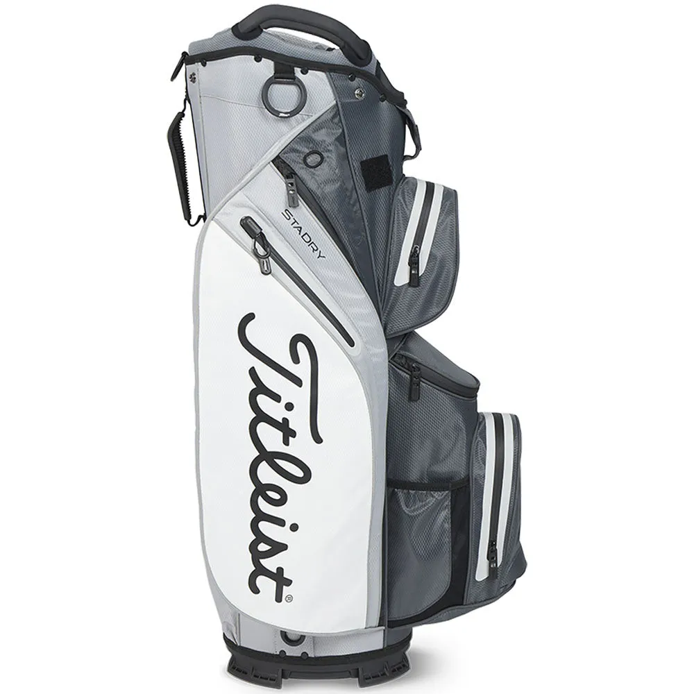 Titleist Cart 14 StaDry Waterproof Cart Bag - Charcoal/Grey/White, Golf cart accessories