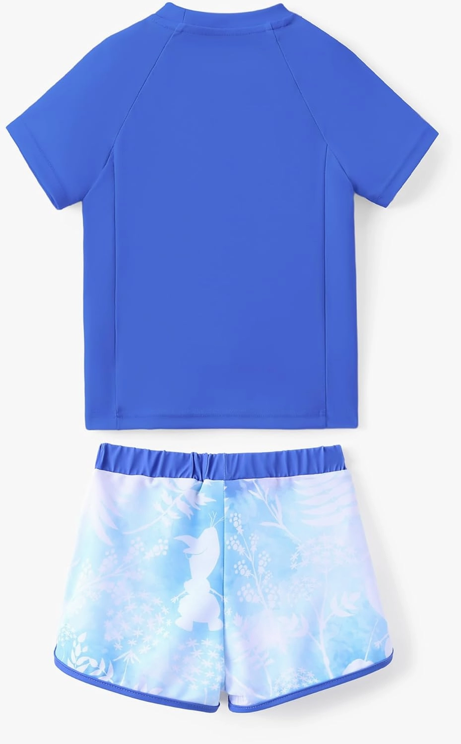 Disney Frozen Elsa Princess Girls Two Piece UPF 50  Protection Quick-Dry Short Sleeve Swim Sets Rashguard Bathing Suit