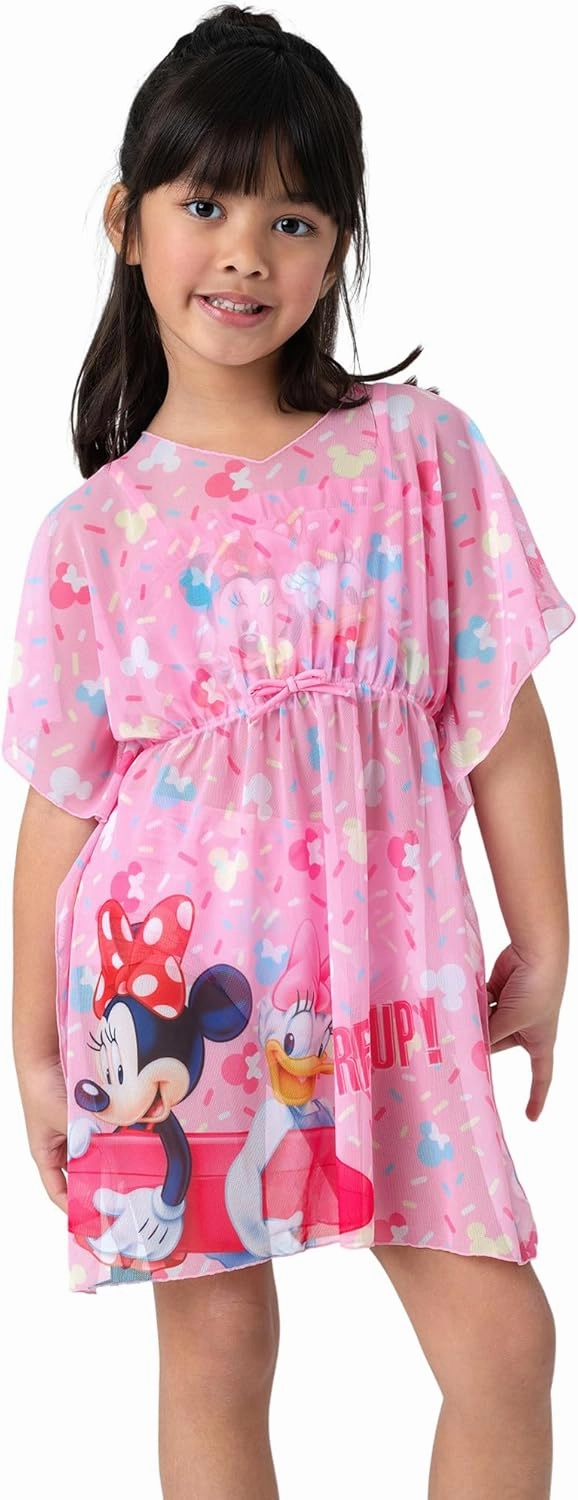 Disney Frozen Elsa Princess Minnie Ariel Girl 3 Piece Swimsuit Bikini Tankini Bathing Suit with Cover Up Set UPF 50  Swimwear