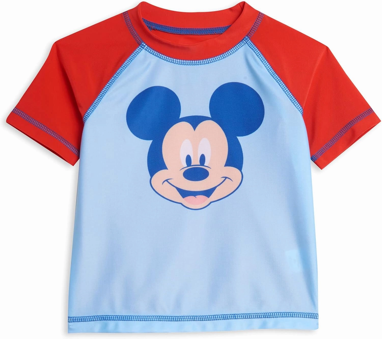 Disney Mickey Mouse Surfboard UPF 50  Rash Guard Shirt & Swim Trunks Outfit Set Infant to Big Kid Sizes (12 Months - 14-16)