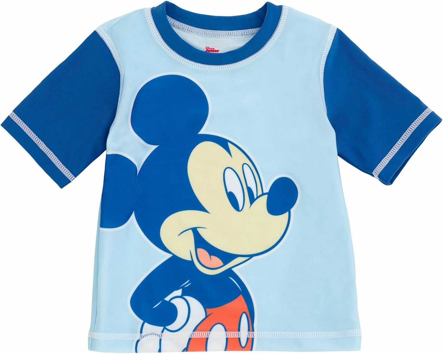 Disney Mickey Mouse Surfboard UPF 50  Rash Guard Shirt & Swim Trunks Outfit Set Infant to Big Kid Sizes (12 Months - 14-16)