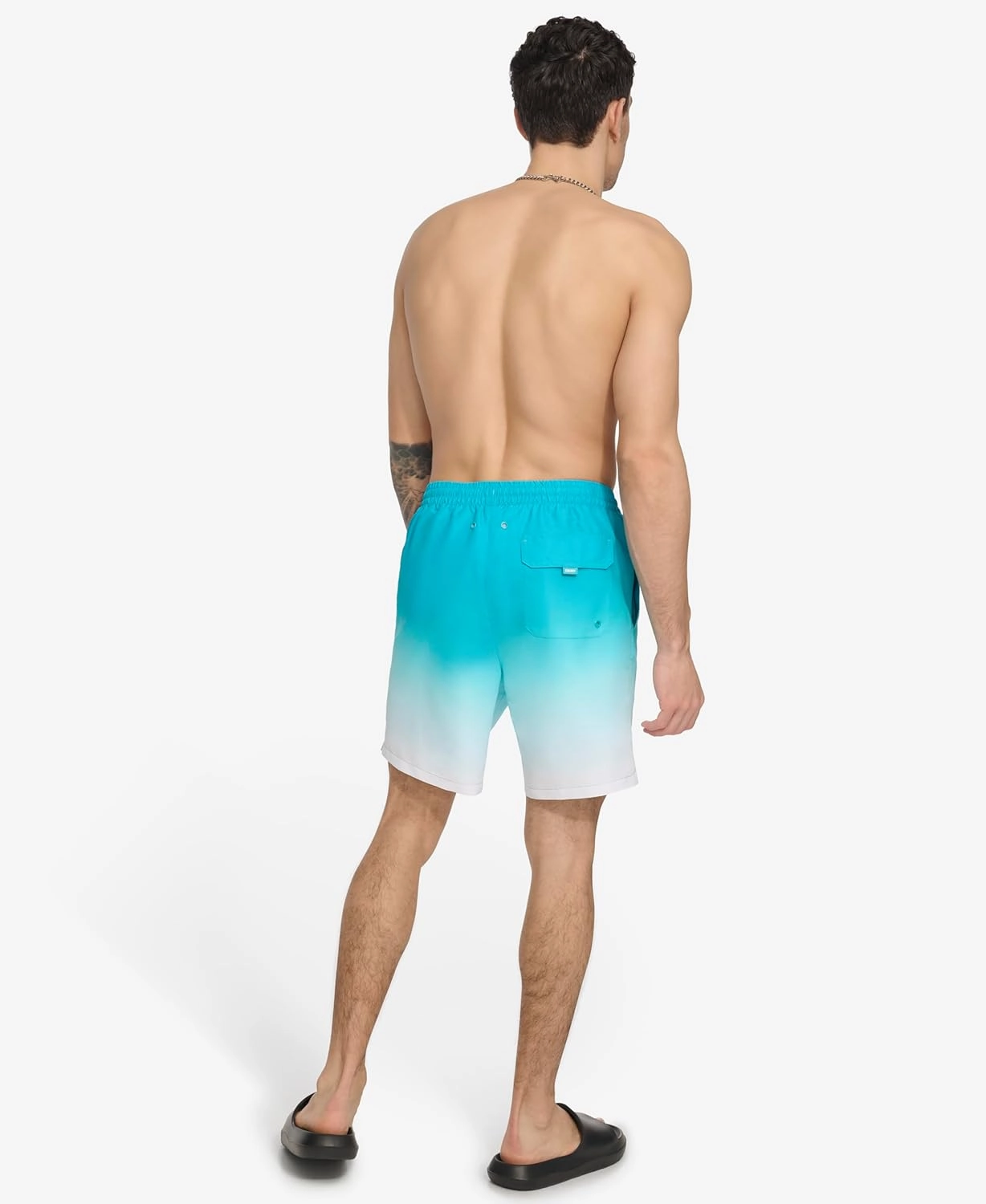 DKNY Men's Lightweight Quick Dry Volley UPF 40  Protection Swim Trunk