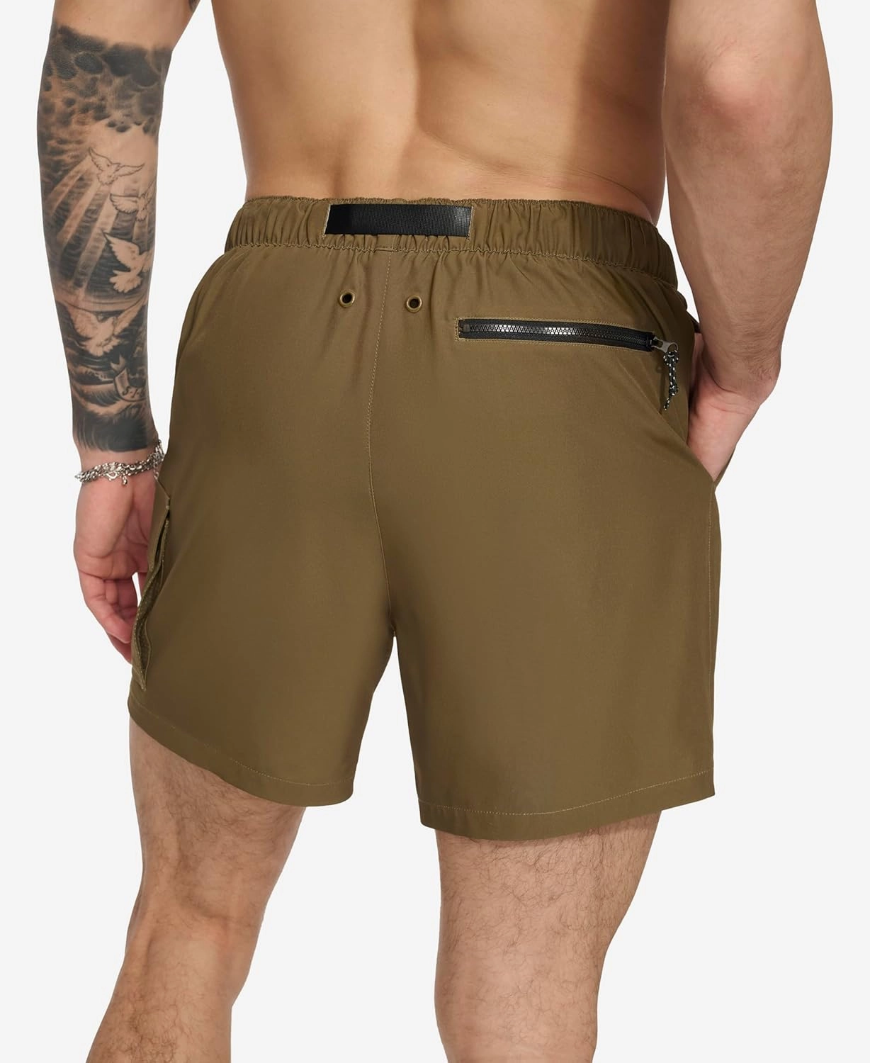 DKNY Men's Stretch Quick Dry Volley UPF 40  Protection Swim Trunk