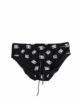 Dolce & Gabbana Nylon Logo Print Beachwear Brief Men's Swimwear