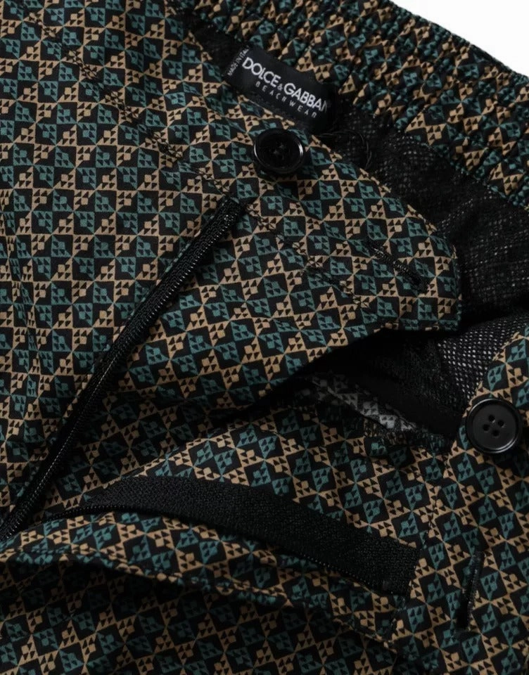 Dolce & Gabbana Patterned Beachwear Swim Shorts Men's Swimwear
