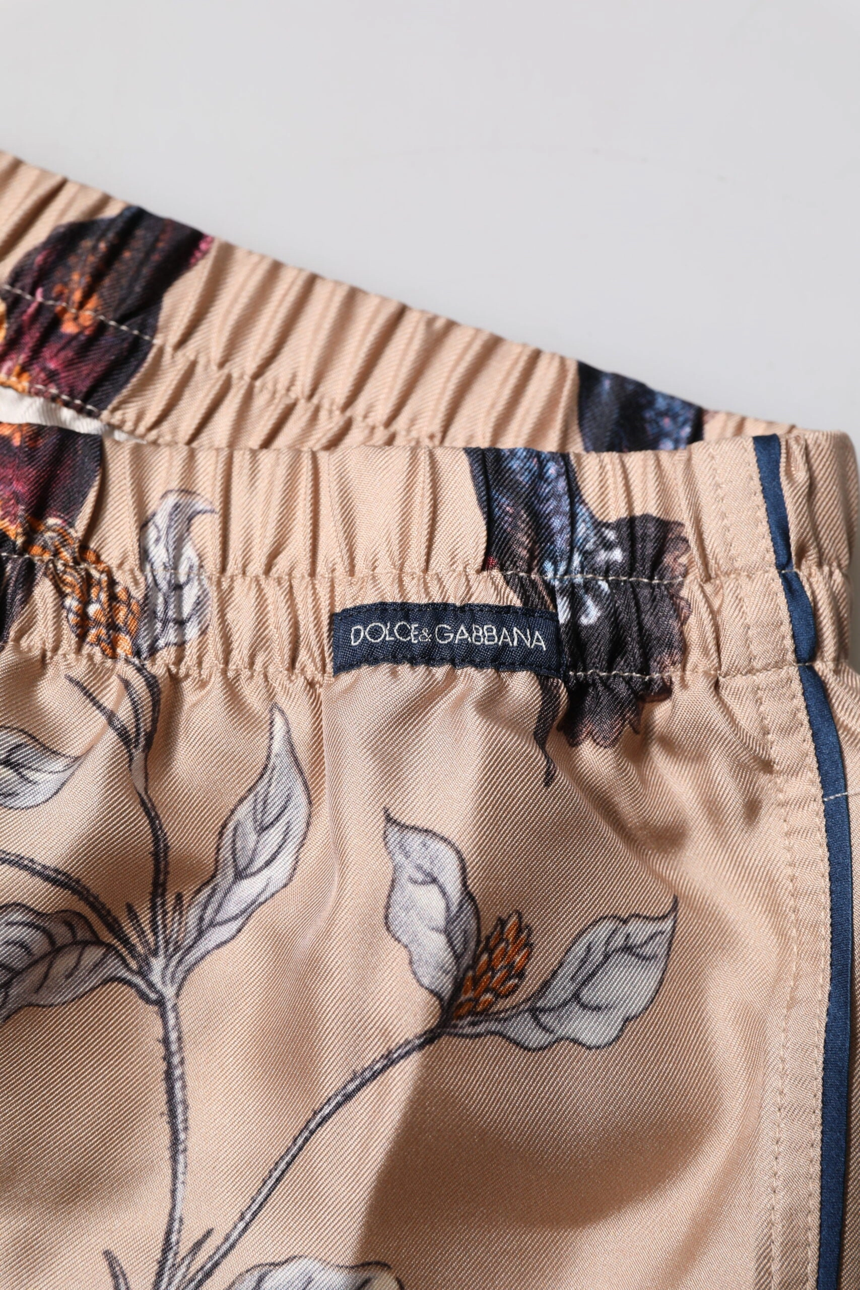 Dolce & Gabbana Peach Birds Printed Beachwear Shorts Men's Swimwear