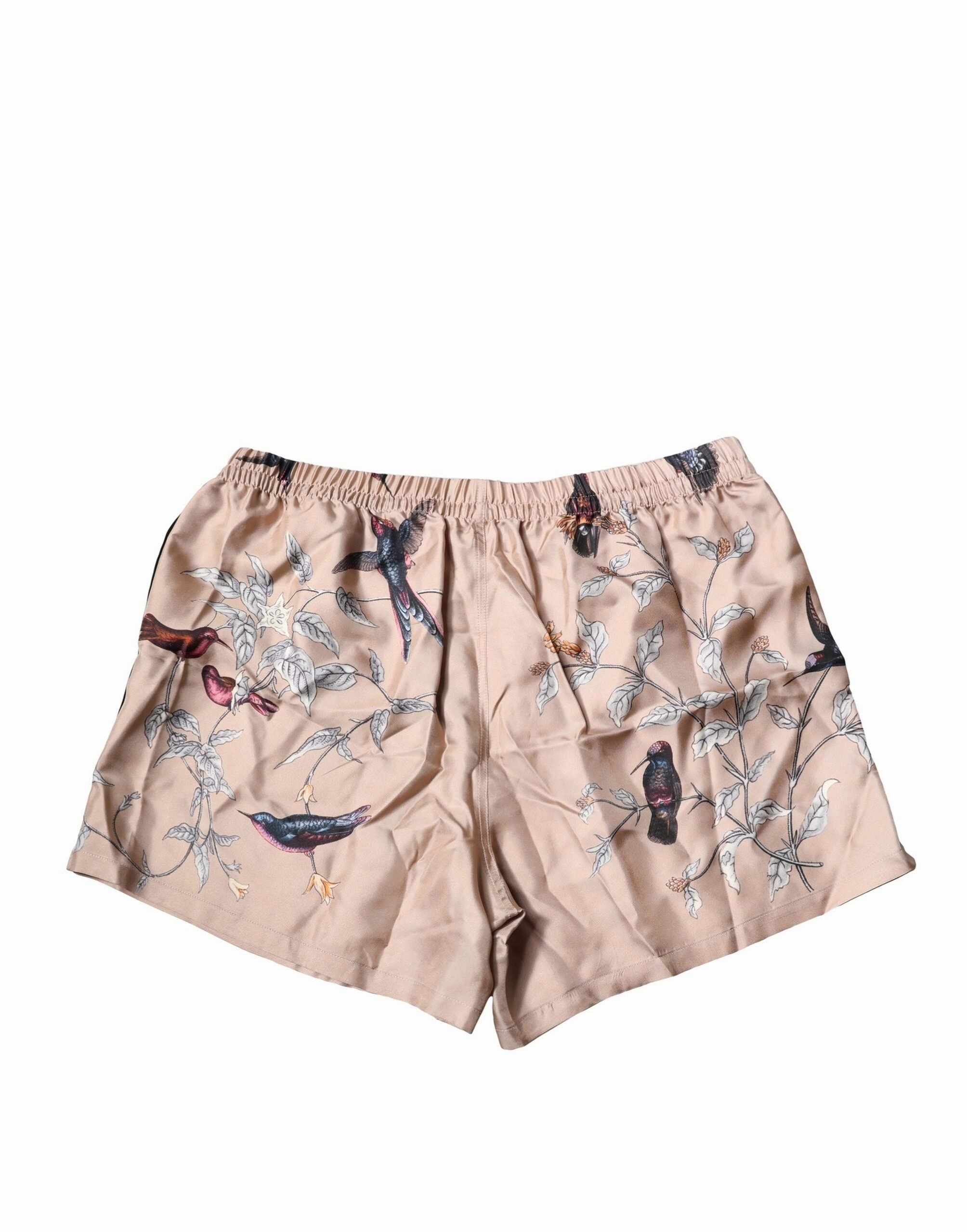 Dolce & Gabbana Peach Birds Printed Beachwear Shorts Men's Swimwear