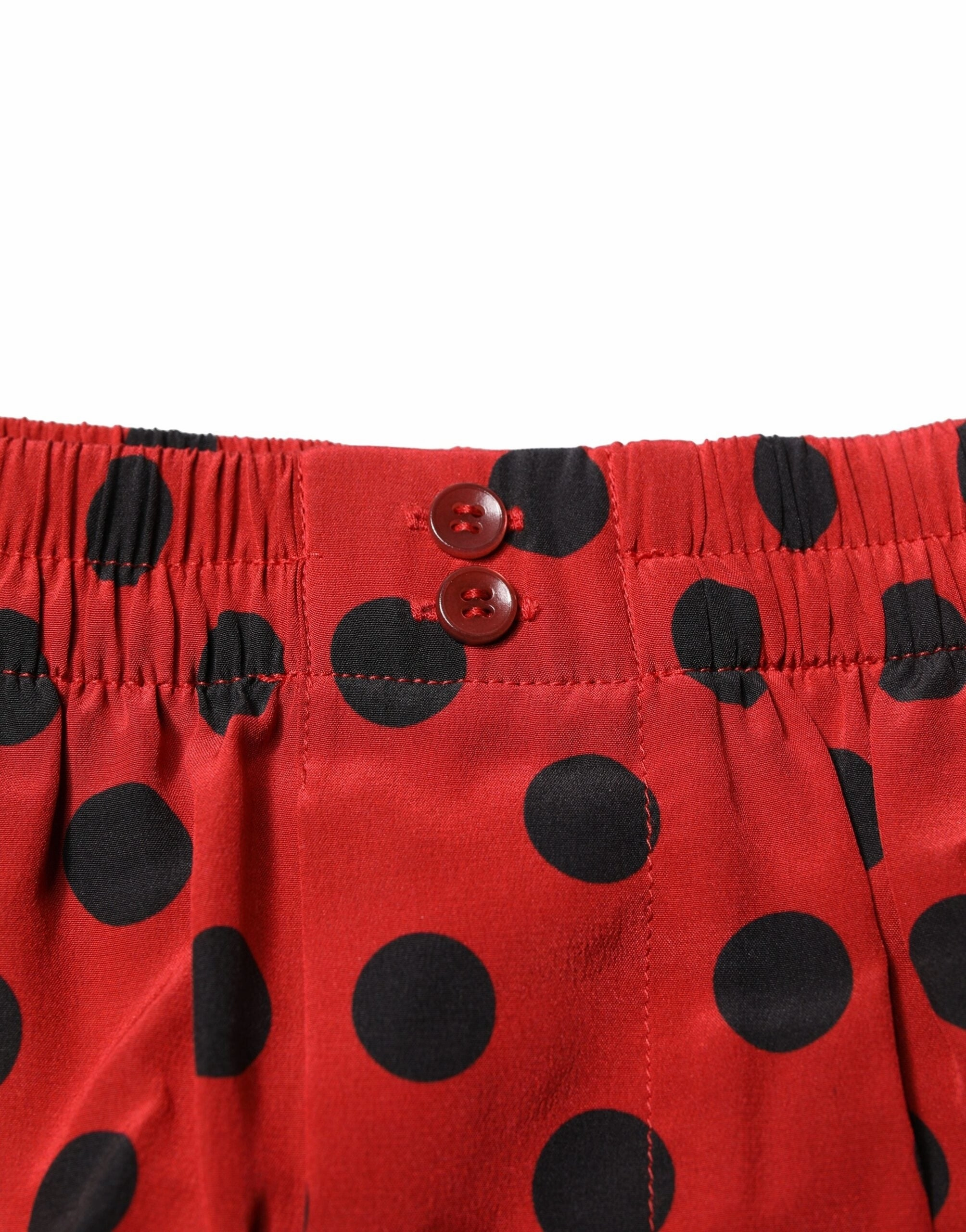 Dolce & Gabbana Silk Polka Dot Beachwear Shorts Men's Swimwear