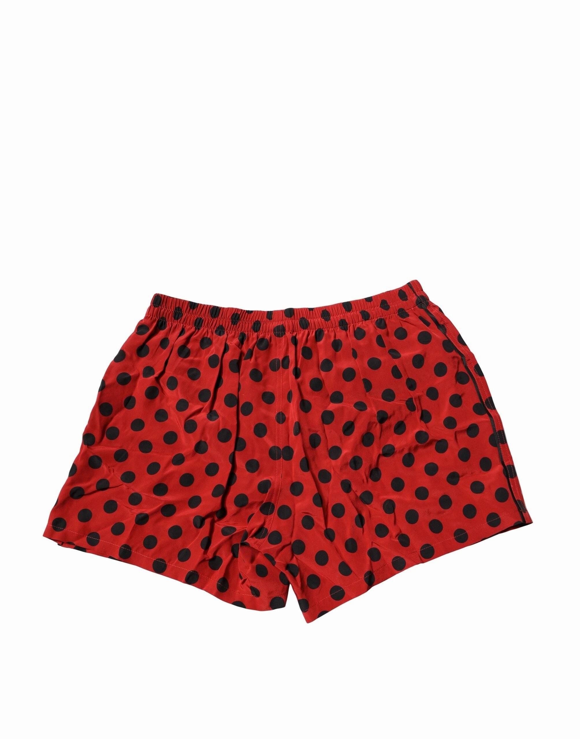 Dolce & Gabbana Silk Polka Dot Beachwear Shorts Men's Swimwear