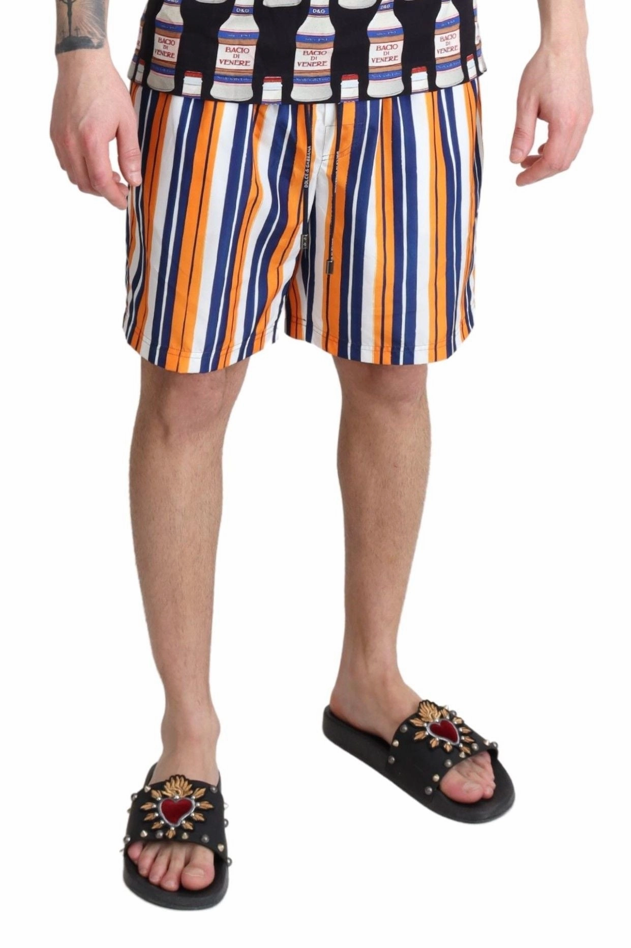 Dolce & Gabbana Striped Swim Shorts Men's Trunks